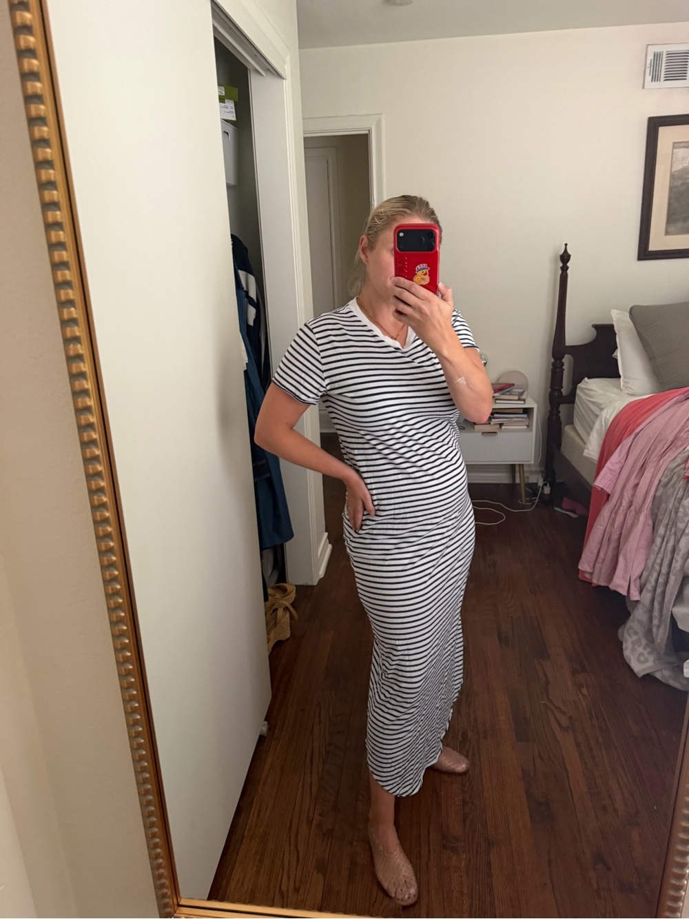 Frank & Eileen Navy and White Harper Perfect Tee Maxi Dress